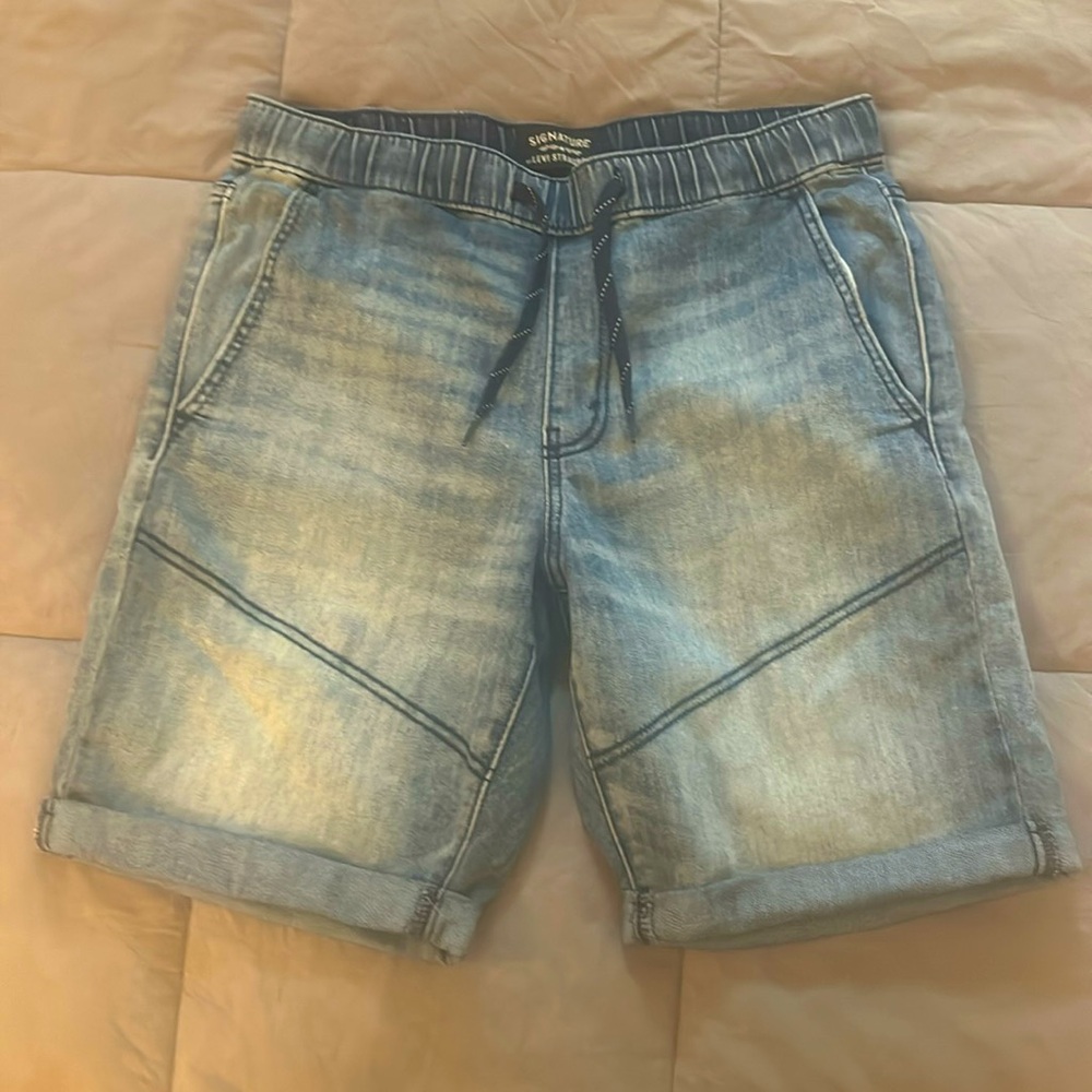 Signature By Levi Strauss Gold Boys’ Drawstring Denim Shorts SZ S/P/CH